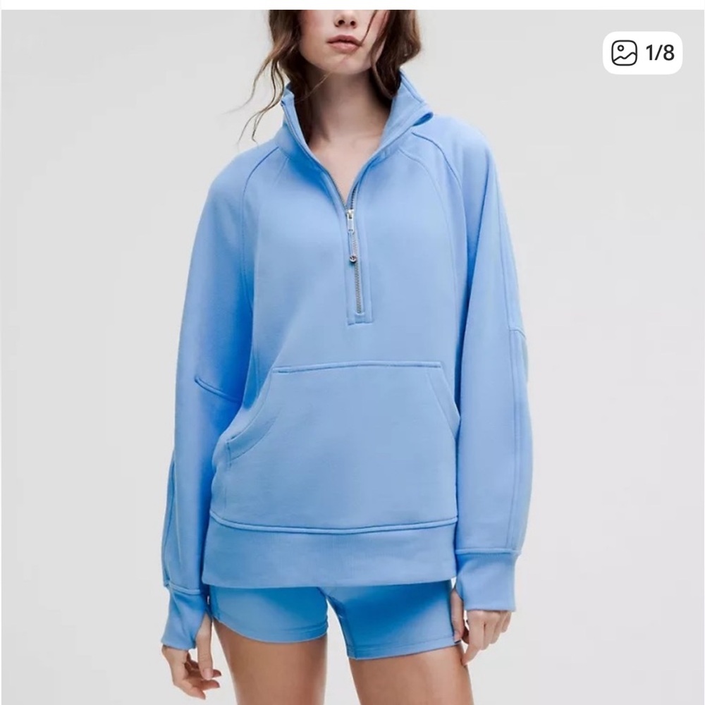 Lululemon Scuba Oversized Funnel-Neck Half Zip Long - Aero Blue, XS/S, like new